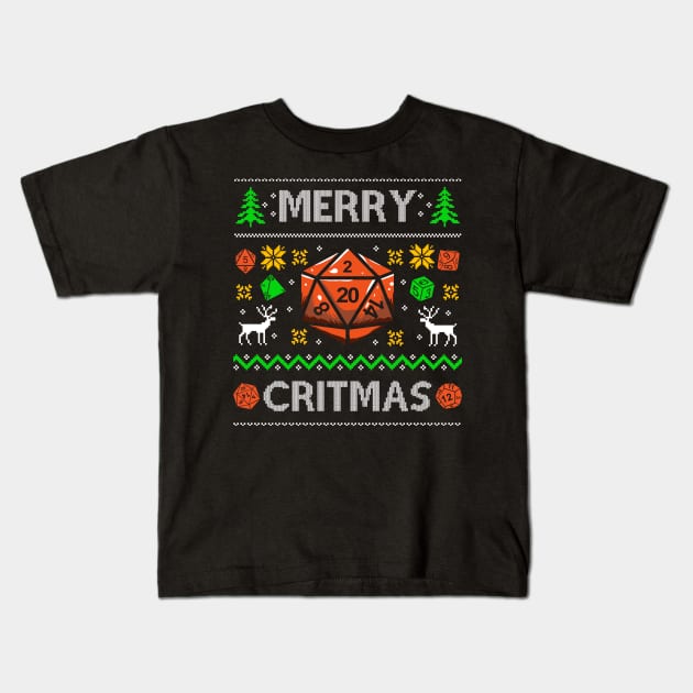 DND Player Ugly Christmas Sweater Kids T-Shirt by KsuAnn